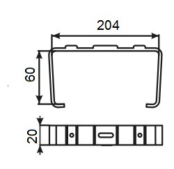 Держатель плоских воздуховодов ERA 620ДКП 204х60 мм пластиковый