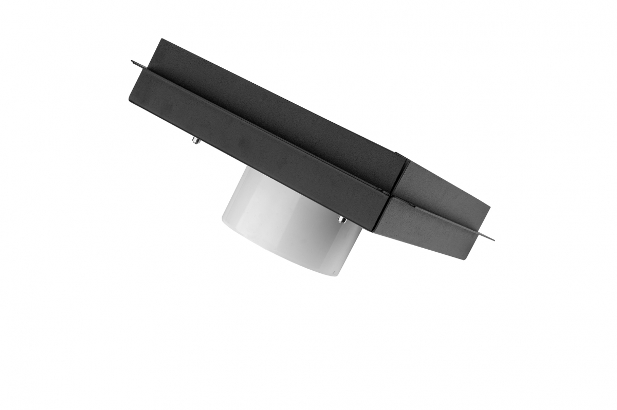 Теневой диффузор под плитку FoZa 237х237 с вентилятором на шарикоподшипнике 125СНК, обратный клапан, таймер+датчик влажности, черная, d125мм