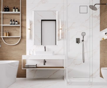 Теневой диффузор под плитку FoZa 237х237 с вентилятором на шарикоподшипнике 125СНК, обратный клапан, таймер+датчик влажности, черная, d125мм