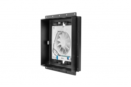 Теневой диффузор под плитку FoZa 237х237 с вентилятором на шарикоподшипнике 125СНК, обратный клапан, таймер+датчик влажности, черная, d125мм